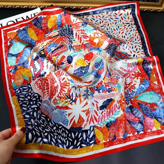 100% Pure Mulberry Silk Scarfs 26"x26" Square Scarf Women Neckerchief Headscarf hair scarf bandana Gift Packed