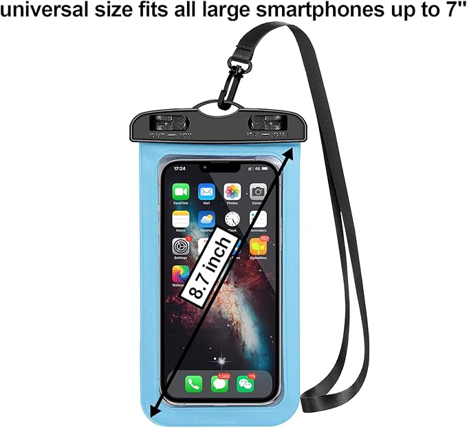 10 Pack Universal Waterproof Phone Pouch, Large Phone Waterproof Case Dry Bag IPX8 Outdoor Sports for Apple iPhone 16 15 14 13 12 11 Pro Max Plus SE, Samsung Galaxy S25 Ultra,Note,Up to 7.5"