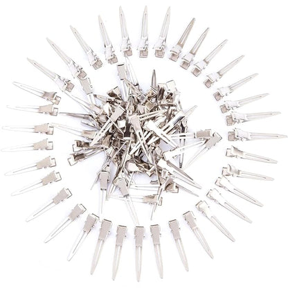 100 Packs silvery Alligator Curl Clips, bandenger 1.8 Inch Single Prong Clips Hair Accessories,for Girls and Women,Hair Styling,Hair Coloring, Random Color (silvery)