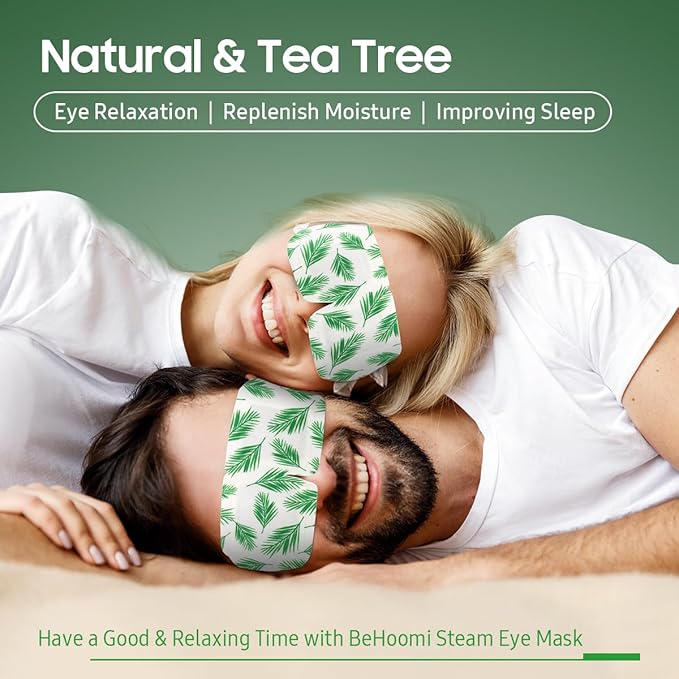20 Packs Steam Eye Mask, Heated Eye Mask Warm Compress for Eyes, Disposable Self Heating Steam Mask for Home, Sleep, Spa, Travel Essentials & Relaxation Gifts for Women (Tea Tree)