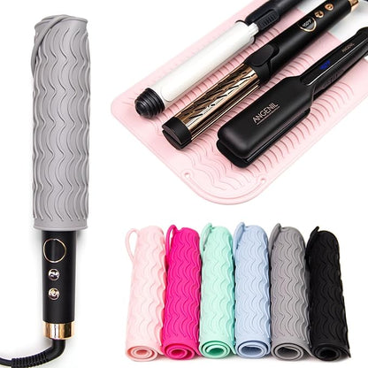 ANGENIL Pro Large Heat Resistant Silicone Mat Sleeve Pad for Curling Iron, Tourmaline Ceramic Titanium Hair Straightener, Straightening Flat Iron, Hair Curler, Travel Mat Case Large Size 11.02" x 7.9"