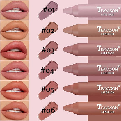 3 Colors Liquid Matte Lipstick Set, Velvet Air Moisture Smooth Crayon Nude Lipstick,Ultimate Nourishing Lipstick 24 Hour Long Lasting Waterproof Lip Gloss Lipstick for Women Makeu (Set F)