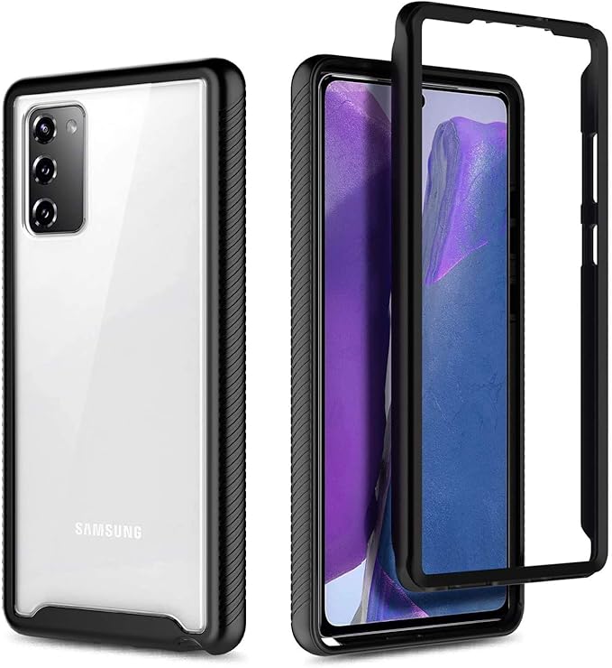 NZND Case for Samsung Galaxy S20 FE with [Built-in Screen Protector], Full-Body Protective [16FT Mil-Grade Drop Tested] Shockproof Rugged Bumper Cover Case for S20 FE 5G (Black)