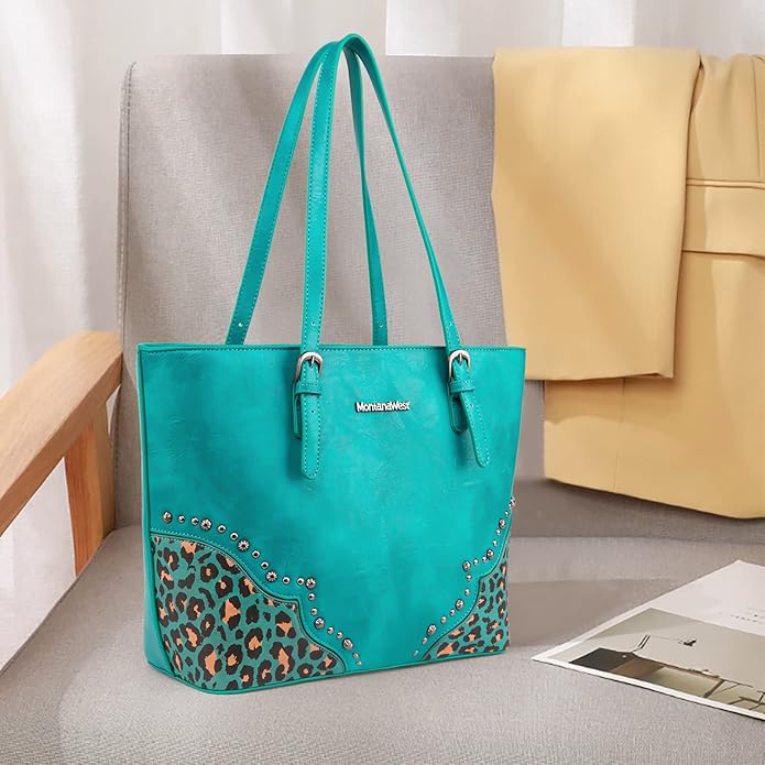 Montana West Purses for Women Tote Bag 3Pcs Set Leopard Print Satchel Handbags