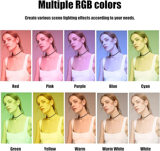 10" Replaceable Selfie Ring Light, Without Tripod, 32 Color Modes, Dimmable LED Ring Light for iPhone and Android, TikTok, Live Stream, YouTube, Makeup