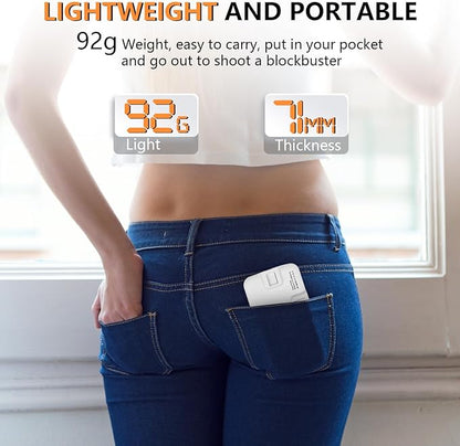 Portable LED Photo Light - USB-Rechargeable, Up to 6500K Color Temperature for Selfie, Zoom Conference, Video, Makeup