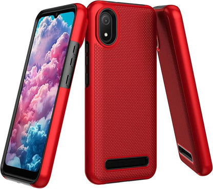 for Cloud Mobile C8 Phone Case with Screen Protector,Stratus C8 Phone Case Dual Layer Heavy Duty Protection,Slim Lightweight Rugged Military Grade Shockproof Protective Cover for Cloud Stratus C8 Red