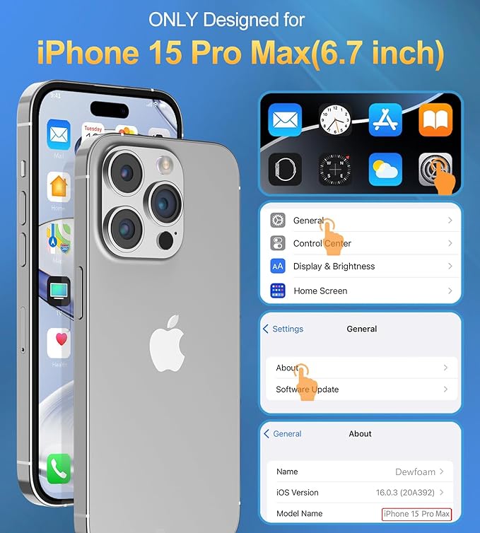 Design for iPhone 15 Pro Max Case Waterproof, Full Body Underwater Dustproof Shockproof Case Built-in Screen Protector (Clear, 15ProMax-6.7)