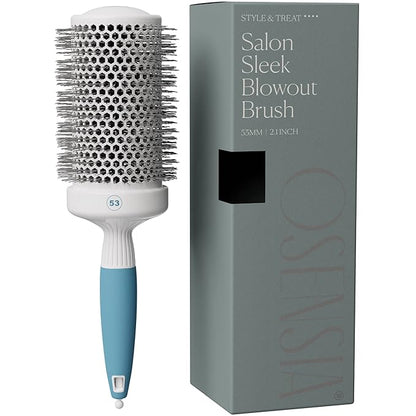 Large Round Brushing Brush - Ceramic Ionic Hair Brush for Precise and Elegant Salon - Professional Brushing Brush for Women and Men - 53 mm