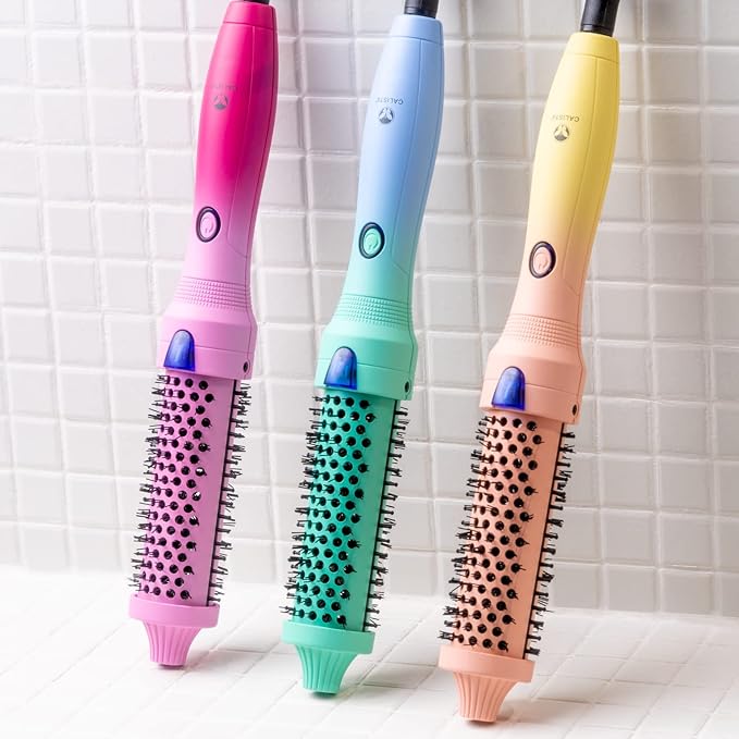 CALISTA FAUXblo Thermal Blowout Brush | Heated, Airless Round Brush | Heats to 365°F | One-Step Blowout Brush for Smooth, Shiny Hair | 3 Sizes for All Hair Types | Dual Voltage (1.77, Pink Lemonade)