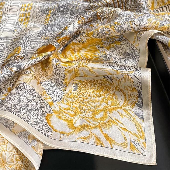 100% Pure Mulberry Silk Scarfs 26"x26" Square Scarf Women Neckerchief Headscarf hair scarf bandana Gift Packed