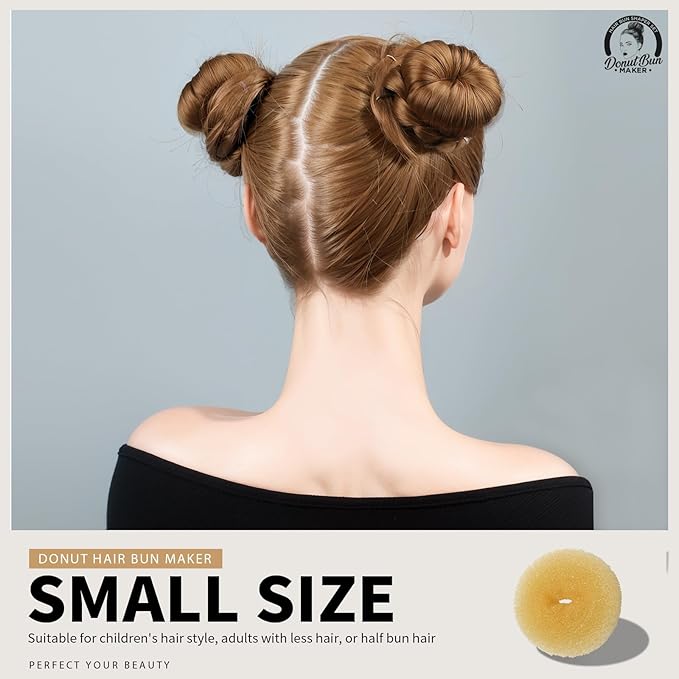 Teenitor 4pcs Hair Bun Shaper Set with Extra-large, Large, Medium, Small Donut Hair Bun Maker, 20pcs Large Bobby Pins, Gold