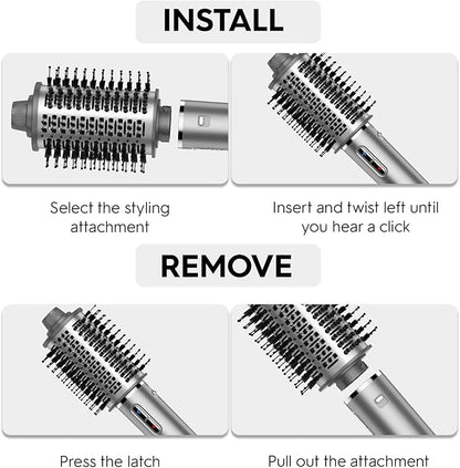 5-in-1 High-Speed Multi-Hair Styler - 1400W Hot Air Brushes with 110,000 RPM Motor, Auto-Wrap Curlers, Straightening Brush & Blow Dryer for Fast Drying, Curling & Smoothing All Hair Types