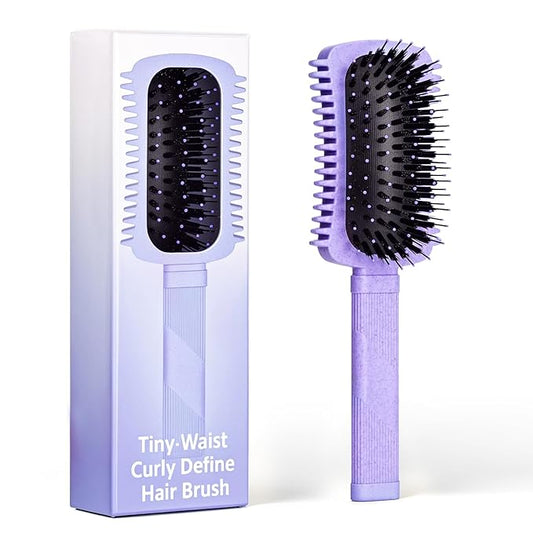 Curly Hair Brush Defining, Volume Curl Defining Brush for Effortlessly Detangling Shaping and Styling Women's Curls, Reduce Pulling (Purple 1PC)