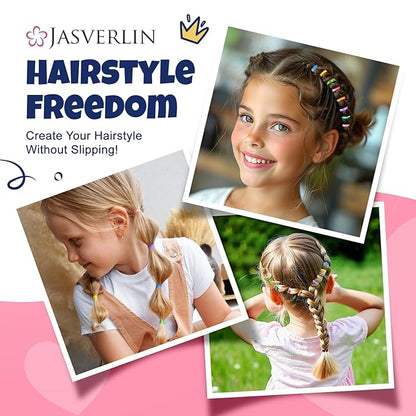 2000Pcs Colorful Rubber Bands, Mini Elastic Hair Ties Girls Women Hair Elastics Bands No Damage Rainbow Styling Accessories 25 Colors