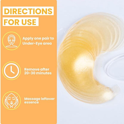 My Ingredients Gold & Snail Mucin Hydrogel Eye Patches 30 Pairs- Dark Circle and Puffy Eye Treatment, Energizing Solution for Tired Eyes, Korean Under Eye Patches for Dark Circles and Undereye Bags