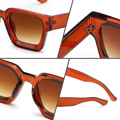 FEISEDY Retro 90s Square Sunglasses for Women Men Trendy Chunky Rectangle Sunglasses UV400 Protection B2385