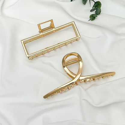 4 Pack Large Metal Hair Clips for Thin to Thick Curly Hair, 4.3 Inch Big Nonslip Gold Color Clamps, Perfect Fashion Jaw Claw Hair Styling Accessories for Women and Girls, Christmas Gifts