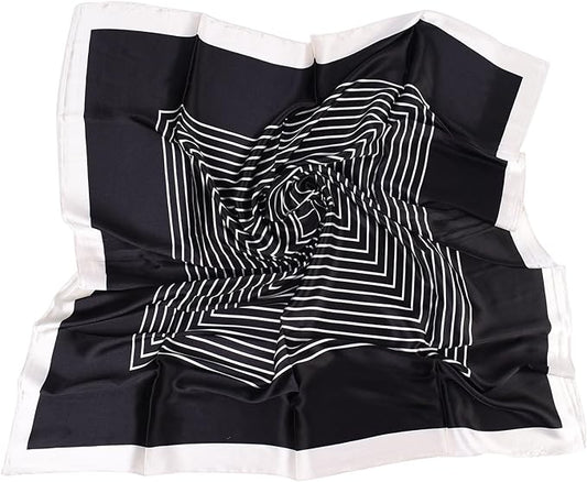 35 x 35 Women's Fashion Pattern Large Square Silk Like Hair Scarf Head Sleeping Wrap Satin Neck Bandana for Gift…