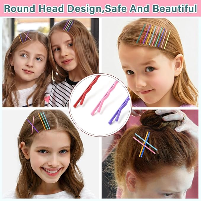 150 Pcs 2.2 Inch Mix Colorful Bobby Pin for Girls Women, Hair Pins with Cute Box, Colored Bobby Pins for Hair, Bobby Hair Pins Great for All Hair Types
