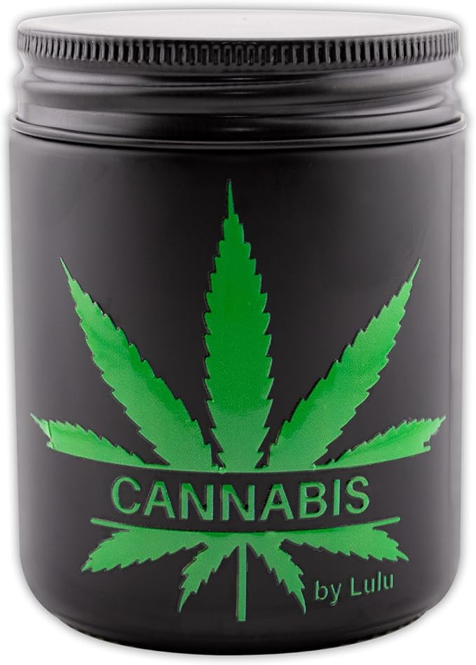 Lulu Candles | Cannabis | Luxury Scented Soy Jar Candle | Hand Poured in The USA | Highly Scented & Long Lasting | 8 Oz. Mason Jar