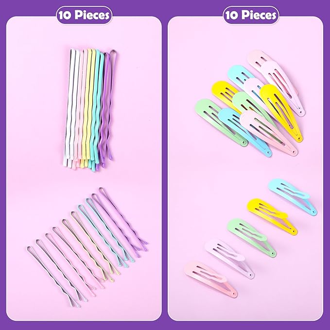 24 Colors Rubber Bands for Hair, 2300 Pcs Elastic Hair Bands Baby Girl Hair Ties Mini Hair Rubber Bands with 5 Hair Styling Tools 20 Hair Clips Hair Accessories for Toddler Baby Girl Kids