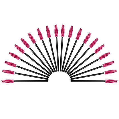 100PCS Disposable Eyelash Mascara Brushes for Eye Lashes Extension Eyebrow and Makeup(Rose)