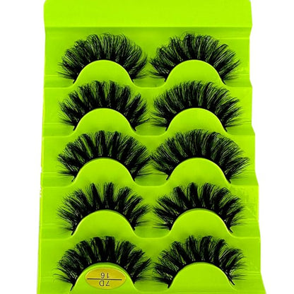 HBZGTLAD Cat eye Eyelashes 3D Natural False Lashes D Curl Fluffy Soft Cross 5 pairs Manga Lashes Wispy Natural Eyelash Extension Makeup (7D-16)