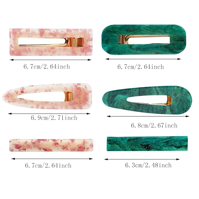 12 Pieces Acrylic Resin Marble Hair Clips Set, Decorative Pearls Hair Barrettes Sweet Decorative Bobby Pins Hairpin Headwear Hair Accessories Headwear for Women and Girls…