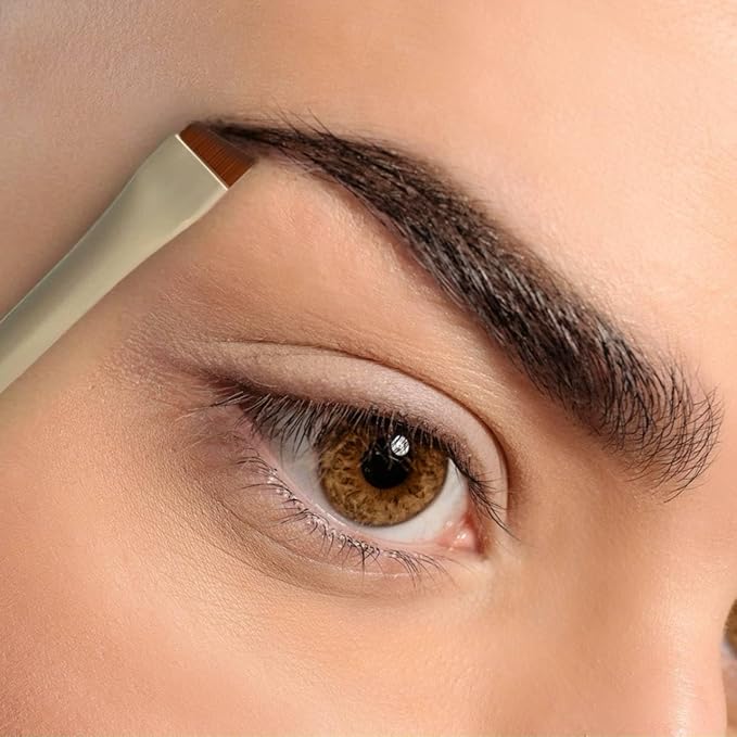 Angled Eyebrow & Eyeliner Brush Set – 6 Ultra-Thin Precision Tools (Curved, Wide & Narrow) for Powder, Gel, Tint & Pomade – Professional Kit for Eyebrows & Eye Makeup
