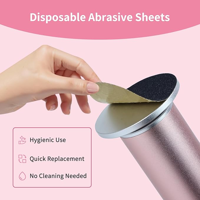 4.8IN Longer Electric Foot Callus Remover with 80pcs Sandpaper Discs, Professional Aluminum Callus Remover for Feet, Stepless Speed Control Pedicure Tools for Dead Skin