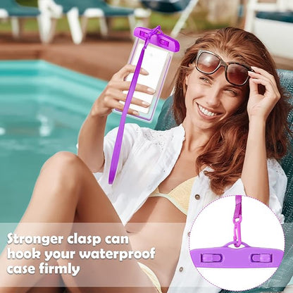 Flutesan 40 Pack Universal Clear Waterproof Phone Pouch Cell Phone Pouch Dry Bag Waterproof Cases Bag with Lanyard for Outdoor Sport Water Games Protect, up to 7 Inches(Multicolor)