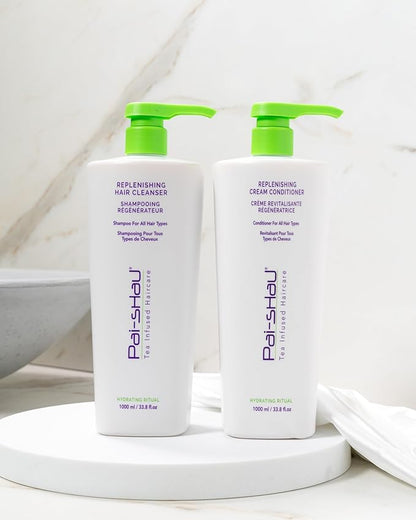 Pai-Shau Replenishing Cleanser and Conditioner Set - Hydrating Shampoo and Conditioner for All Hair Types - 2x1000ml