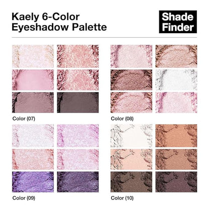 6 Color Eyeshadow Makeup Palette, 6 White Nude Dark Nude Brown Dark Brown Red Brown Eyeshadows Palette, Everyday Velvety Matte Finish Eye Makeup Looks, Travel Friendly Size, Built-in Mirror 10#
