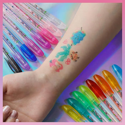 L.O.L Surprise 16 Piece Glitter Pen Body Art Set, Glittery and Bright Colors, Ages 3+ by Townley Girl