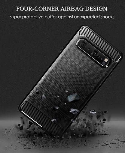 for Samsung Galaxy S10 5G Phone case, Shockproof, Scratch Resistant Carbon Fiber Jacket, Soft TPU, for Galaxy S10 5G case (Black)
