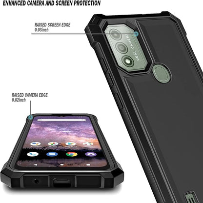 Designed for WIKO Voix Case with [Built-in Screen Protector], Full-Body Protective Shockproof Rugged Bumper Cover Phone Case for WIKO Voix U616AT (Black)