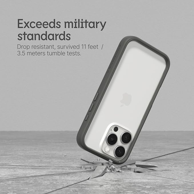 RhinoShield Bumper Case Compatible with [iPhone 16 Pro Max] | CrashGuard - Shock Absorbent Slim Design Protective Cover 3.5M / 11ft Drop Protection - Graphite