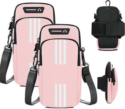Small Crossbody Bags for Women Kids,2 Pack Armband Cell Phone Holder for Running Pouch,Walking,Workout,Exercise,Sport Arm Band,iPhone 16 15 14 13 12 11 Pro Max Xs 16e Xr X 8 Plus Galaxy Ultra