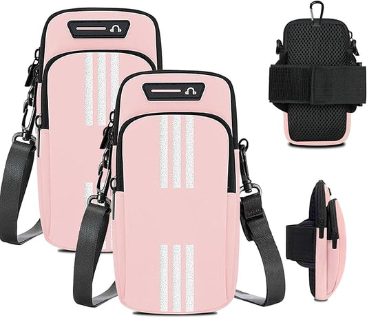 Small Crossbody Bags for Women Kids,2 Pack Armband Cell Phone Holder for Running Pouch,Walking,Workout,Exercise,Sport Arm Band,iPhone 16 15 14 13 12 11 Pro Max Xs 16e Xr X 8 Plus Galaxy Ultra