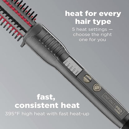 INFINITIPRO BY CONAIR Nano Tourmaline Ceramic Hot Curl Brush, 1-Inch