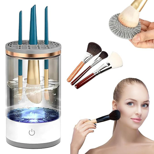 Electric Makeup Brush Cleaner - Portable Compact Design for Travel Home Use - Professional Makeup Brush Cleaning Machine - Automatic Makeup Brush Cleaner (black1)