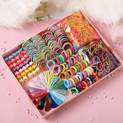 786 pcs Colorful Hair Accessories Set - Hair Clips, Hair Ties, Ponytail Holders, Rubber Bands for Girls and Toddlers
