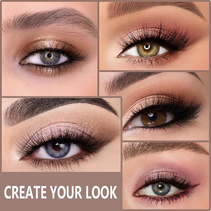 16Color Matte Shimmer Eyeshadow Palette, Natural Nude Brown 16Color Series Eye Shadow Palette Makeup, Warm Glitter Sparkly Eyeshadows Long Lasting Waterproof Naturing-Looking Women Girls Eye Shadow