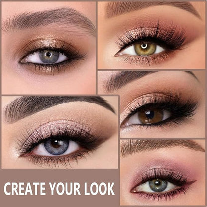 16Color Matte Shimmer Eyeshadow Palette, Natural Nude Brown 16Color Series Eye Shadow Palette Makeup, Warm Glitter Sparkly Eyeshadows Long Lasting Waterproof Naturing-Looking Women Girls Eye Shadow
