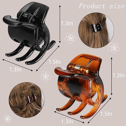 8 Pack 1.3 Inch Strong Hold Hair Claw Clips, Non-Slip Jaw Clips for Thick & Medium Hair, Lightweight Hair Styling Accessories for Women