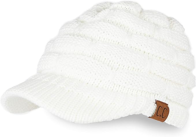 C.C Hatsandscarf Exclusives Women's Ribbed Knit Hat with Brim (YJ-131)(YJ-2023)