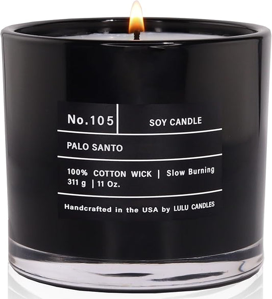Lulu Candles | Palo Santo | Smells Woodsy & Smokey | Luxury Scented Soy Jar Candle | Hand Poured in The USA | Highly Scented Long Lasting (11 Oz.)