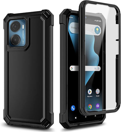 for Cricket Magic 2 5G Case (2024), AT&T Propel 2 5G with [Built-in Screen Protector], [9FT Military Grade Drop Tested] Full-Body Protective Shockproof Bumper Case (Black)