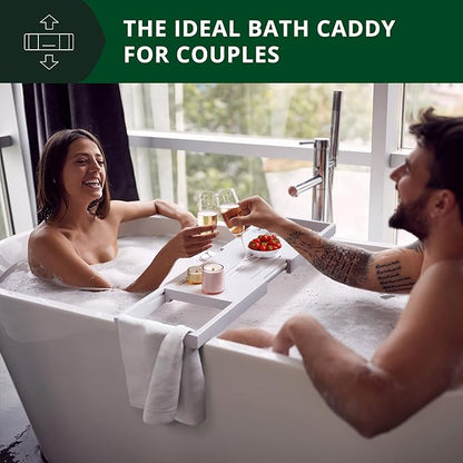ROYAL CRAFT WOOD Premium Bathtub Tray - Expandable Bath Tray for Tub - Luxury Bathtub & Bathroom Accessories